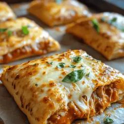 In the realm of quick and satisfying meals, Chicken Parm Hot Pockets bring a delightful fusion of comfort food and convenience to your dining table. Imagine the tender embrace of shredded chicken, richly flavored marinara sauce, and gooey mozzarella cheese, all enveloped in a golden-brown crust. This easy-to-make recipe captures the essence of classic Italian chicken Parmesan while repackaging it into a fun, handheld treat that’s perfect for busy weeknights or as a delicious snack.