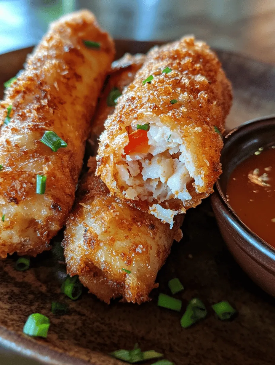 Creating the perfect filling for your Crab Cake Egg Rolls Delight is crucial to achieving a balanced flavor and texture. Start by placing your fresh crab meat in a large mixing bowl. It’s essential that you handle the crab meat gently to maintain its delicate texture and avoid breaking it into smaller pieces.