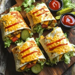 If you’re looking for a way to elevate your traditional cheeseburger experience, look no further than grilled cheeseburger wraps. These delectable wraps combine the juicy goodness of a classic cheeseburger with the convenience of a handheld meal. Perfect for busy weeknights or weekend gatherings, cheeseburger wraps offer a satisfying alternative that maintains all the flavors of a cheeseburger while being easy to eat on the go.