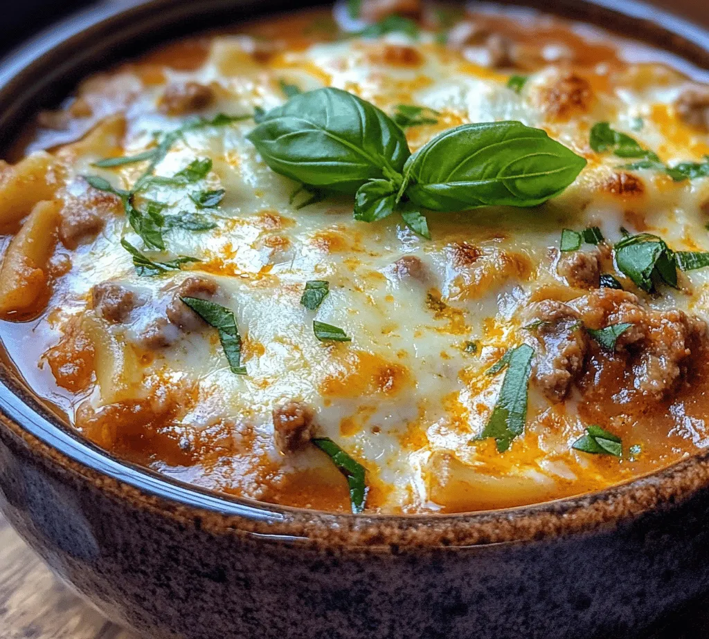 Lasagna is a classic Italian dish that has won hearts around the world with its rich layers of pasta, meat, sauce, and cheese. Imagine all the comforting flavors of traditional lasagna, but in a hearty soup form—welcome to Hearty High Protein Lasagna Soup! This recipe takes the beloved elements of lasagna and transforms them into a warm, inviting bowl of goodness that’s not only delicious but also packs a protein punch.