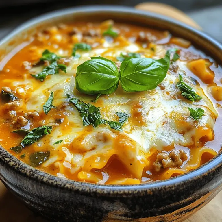 Lasagna is a classic Italian dish that has won hearts around the world with its rich layers of pasta, meat, sauce, and cheese. Imagine all the comforting flavors of traditional lasagna, but in a hearty soup form—welcome to Hearty High Protein Lasagna Soup! This recipe takes the beloved elements of lasagna and transforms them into a warm, inviting bowl of goodness that’s not only delicious but also packs a protein punch.