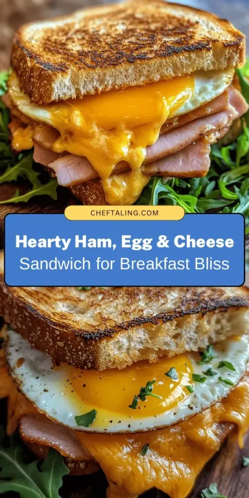 Start your day off right with this Savory Ham, Egg & Cheese Morning Delight! This delicious breakfast sandwich combines classic flavors with endless customization options. Choose your bread - sourdough or brioche - and pick your favorite ham and cheese for a satisfying meal. Add fresh greens or condiments for an extra kick. Perfect for any morning, this hearty recipe will keep you full and energized! #BreakfastIdeas #HamEggCheese #MorningDelight #HealthyEating #RecipeIdeas