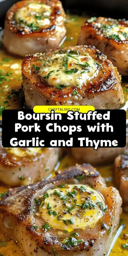 Discover the mouthwatering flavors of Boursin Pork Chops that will impress your family and friends! This easy recipe combines juicy pork chops with creamy Boursin cheese for a dish that's rich, tender, and full of delicious taste. Perfect for a weeknight dinner or a special occasion, these Boursin Pork Chops are sure to become a new favorite on your table. Click through to get the full recipe and elevate your dinner game tonight! #BoursinRecipes #PorkEntrees #PorkChopRecipesBaked #PorkChopDinner #PorkLoinRecipes #BoursinCheese #PorkDinner #TenderloinRecipes #PorkTenderloinRecipes