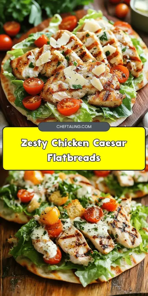 Savor the delicious fusion of flavors in these Chicken Caesar Flatbreads! This easy recipe combines tender chicken, crisp romaine, and creamy Caesar dressing all atop a warm flatbread, making it the perfect meal or snack. Whether you're prepping for a busy week or hosting friends, this dish is sure to impress. Click through to discover just how simple it is to whip up this tasty treat. Don't miss out on more amazing flatbread pizza ideas! #ChickenCaesarFlatbreads #BuffaloFlatbreadPizza #BuffaloChickenFlatbreadRecipes #ChickenFlatbreadPizza #FlatbreadPizzaRecipes #CleanMealPrep #BuffaloChickenPizzaRecipe