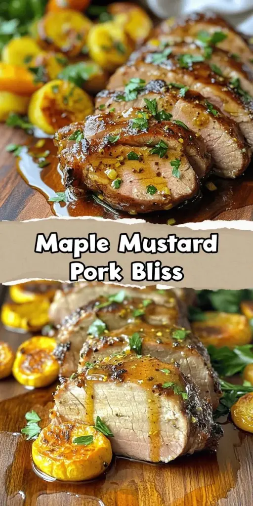 Discover the ultimate Maple Mustard Pork Tenderloin recipe that combines sweet maple syrup and tangy Dijon mustard for a flavorful delight! This dish is perfect for any occasion, from family dinners to dinner parties, and is easy to prepare. Packed with lean protein and essential nutrients, it’s both satisfying and healthy. Impress your guests with this juicy, beautifully glazed pork tenderloin. Try it today! #PorkTenderloin #MapleMustard #HealthyRecipes #DinnerIdeas #Foodie