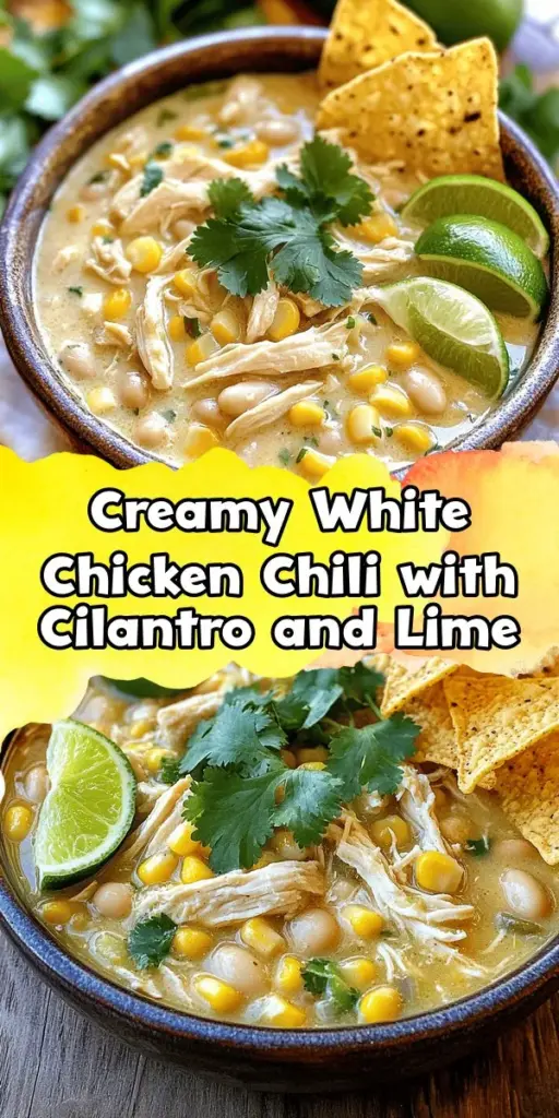 Warm up your dinner table with this delicious White Chicken Chili Recipe! Packed with tender chicken, beans, and a creamy broth, it's the perfect comfort food for chilly nights. Whether you're looking for a hearty meal or a crowd-pleaser for game day, this recipe is a must-try. Plus, it’s easy to make in the crockpot, saving you time in the kitchen. Click to discover the full recipe and transform your dinner routine! #WhiteChickenChiliRecipe #CrockPotInspiredRecipes #CreamyChickenTacoSoup #CrockpotWhiteChickenChili #SoupWithCreamCheese #ChickenTacoSoupRecipe #CreamCheeseChickenChili #TacoSoupWithCreamCheese #CrockPotChickenTacoSoup