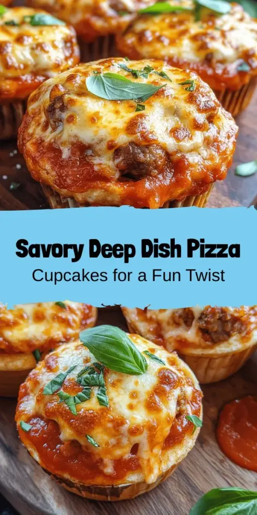 Discover a delicious twist on pizza with Deep Dish Pizza Cupcakes! These fun and portable treats combine the classic flavors of deep-dish pizza into a cupcake format that’s perfect for any occasion. Customize them with your favorite toppings and enjoy the convenience of individual servings. Great for parties, game nights, or family dinners, these cupcakes make for a memorable culinary experience! #DeepDishPizza #CupcakeRecipes #InnovativeCooking #FoodieFun #PartyIdeas