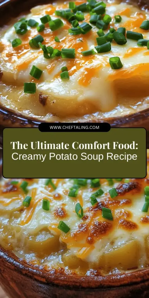 Warm up this winter with the best creamy potato soup! This recipe combines tender russet potatoes, rich dairy, and aromatic seasonings to create a comforting dish that's perfect for any occasion. Enjoy the velvety texture and delicious flavors while customizing it to your taste with added veggies or proteins. It's a classic comfort food that delights every bite! Get ready to indulge in a bowl of pure bliss. #PotatoSoup #ComfortFood #HomemadeSoup #WinterRecipes #SoupSeason #CreamySoup #Yummy