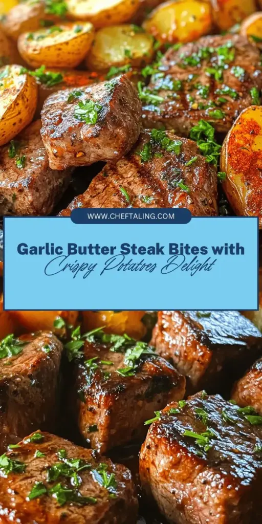 Discover the ultimate comfort food with our Sizzling Garlic Butter Steak Bites and Crispy Potatoes recipe! This dish brings together tender steak infused with rich garlic butter, paired with perfectly crispy potatoes, making it a crowd-pleaser for any occasion. Quick to prepare and bursting with flavor, it’s ideal for weeknight dinners or gatherings. Check out our step-by-step guide for a gourmet experience at home! #SteakBites #GarlicButter #CrispyPotatoes #EasyRecipes #ComfortFood