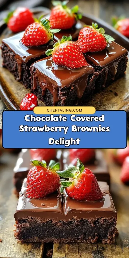 Get ready to indulge in a heavenly treat with Chocolate Covered Strawberry Brownies! This delectable recipe marries the rich, fudgy goodness of homemade brownies with the fresh sweetness of chocolate-covered strawberries. Perfect for celebrations or cozy nights in, these brownies are not only delicious but also a stunning showstopper. Discover the steps to create this irresistible dessert and impress your loved ones! #ChocolateBrownies #StrawberryDessert #BakingJoy #SweetTreats #DessertGoals