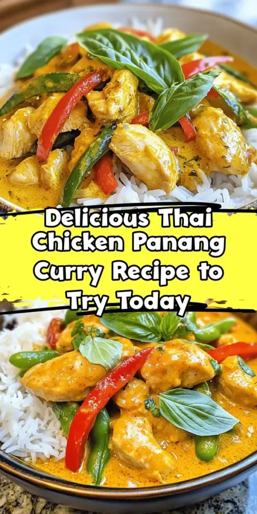 Dive into the delicious world of Thai cuisine with this Best Thai Chicken Panang Curry recipe! Experience the perfect harmony of creamy coconut milk and aromatic spices, balanced with sweet and savory notes. Perfect for both seasoned chefs and newcomers, this dish takes you on a flavorful journey. Discover the origins, health benefits, and step-by-step instructions to create this authentic delight at home. Enjoy a taste of Thailand! #ThaiCuisine #PanangCurry #ChickenRecipe #Foodie #CookingAtHome #CurryLovers #HealthyEating #HomeCooking