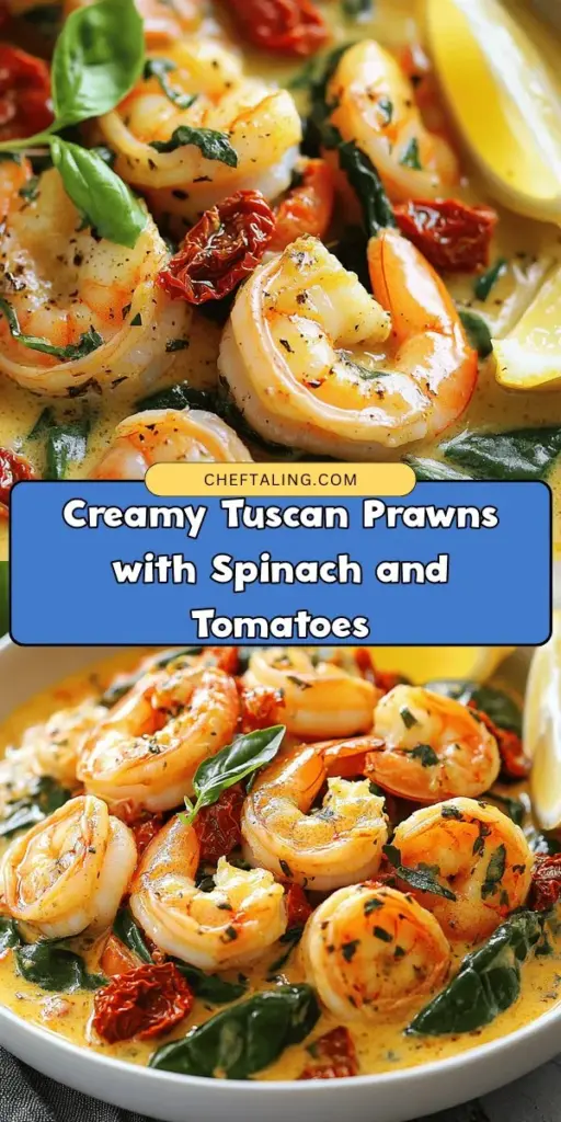 Indulge in a rich and flavorful dish with these creamy Tuscan prawns that are perfect for any dinner! This recipe combines succulent shrimp with a luscious cream sauce, fresh spinach, and sun-dried tomatoes, delivering a burst of flavor in every bite. Serve it over pasta for a satisfying meal that your family will love. Ideal for weeknight dinners or special occasions, these Tuscan prawns are not only easy to prepare but also a delightful way to elevate your shrimp recipes. Click through to explore the full recipe and bring a taste of Italy to your kitchen! #CreamyTuscanShrimp #TuscanShrimp #ShrimpLinguine #LinguineRecipes #ShrimpRecipesForDinner #ShrimpRecipesEasy #PastaDinners #PastaDinnerRecipes #ShrimpDishes