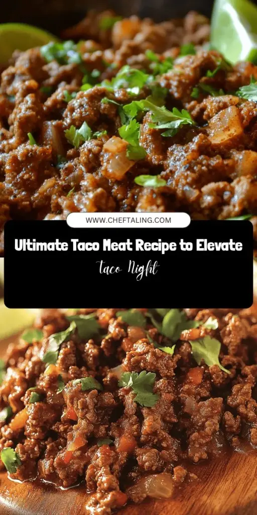 Get ready for Taco Night with the ultimate homemade taco meat recipe! Discover how to create flavorful, customizable taco meat using fresh ingredients and spices. Choose between ground beef or lean turkey, and add your favorite toppings like cheese, guacamole, and fresh cilantro. This family-friendly dish is perfect for any occasion and guarantees a satisfying meal for everyone. Dive into the recipe now and elevate your taco game! #TacoNight #HomemadeTacos #TacoMeat #FamilyDinner #Foodie