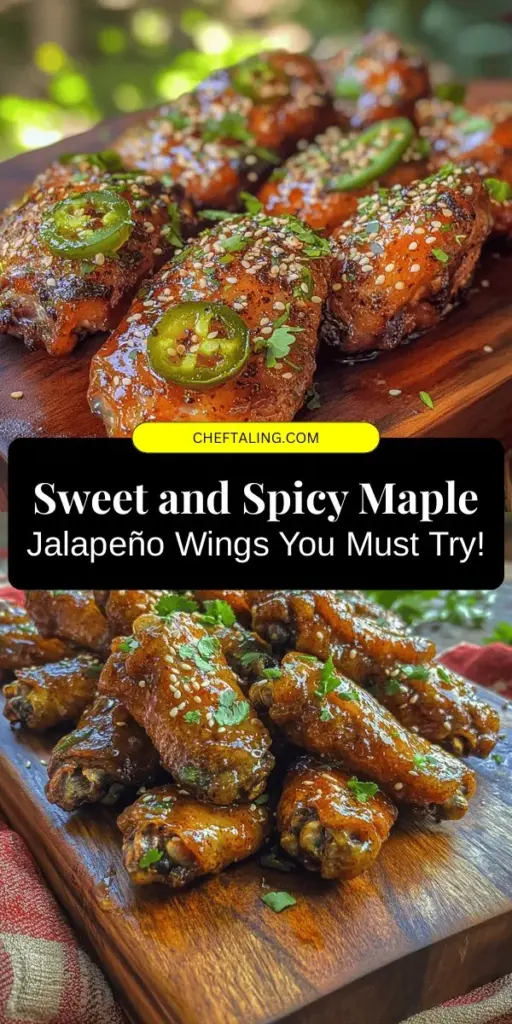 Looking for a crowd-pleasing dish? Try these Sweet & Spicy Maple Jalapeño Wings! With the perfect blend of sweet maple syrup and spicy jalapeños, they're great for game days or gatherings. Easy to make and packed with flavor, these crispy wings are sure to impress your guests. Serve with your favorite dipping sauce for the ultimate treat! #Wings #Recipe #MapleJalapeno #GameDayEats #FingerFood #SpicyFood #CookingAtHome #Foodie