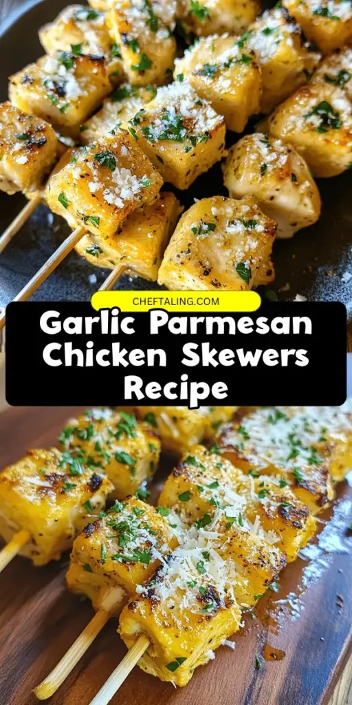 Craving a delicious and easy meal? Discover how to make mouthwatering Garlic Parmesan Chicken Skewers that are perfect for dinner or as a tasty appetizer! This recipe combines tender chicken pieces with a flavorful garlic parmesan marinade, making it a hit for meat lovers everywhere. Whether you're planning a family feast or a weekend gathering, these skewers are the perfect addition to your menu. Click through to get the full recipe and impress your guests with your culinary skills! #GarlicParmesanChickenSkewers #ParmesanChickenSkewers #MeatLover #OnePotDinners #GarlicParmesanChicken #ParmesanChicken #AppetizerBites #ChickenSkewers #ChickenDishesRecipes