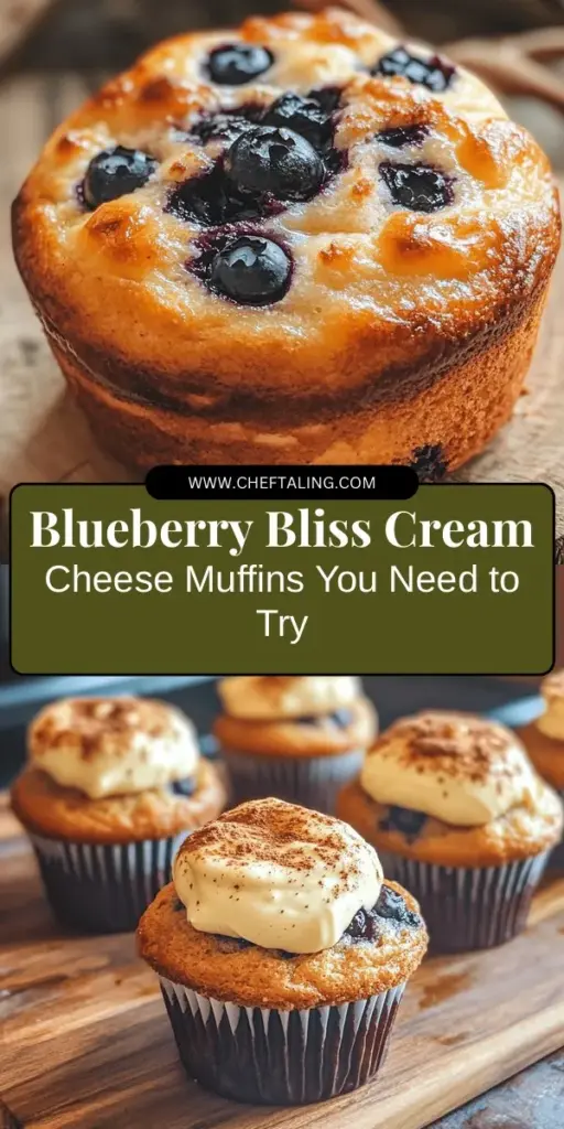 Indulge in the deliciousness of Blueberry Bliss Cream Cheese Muffins! These decadent treats feature tender muffins bursting with juicy blueberries and a creamy, dreamy cream cheese filling. Perfect for breakfast, brunch, or a sweet snack, they are super easy to make and sure to impress. Warm or at room temperature, these muffins are a delightful addition to any occasion. Get ready to bake and savor the joy! #BlueberryMuffins #Baking #Yummy #MuffinRecipe #Dessert #CreamCheese #BrunchIdeas #HomeBaking