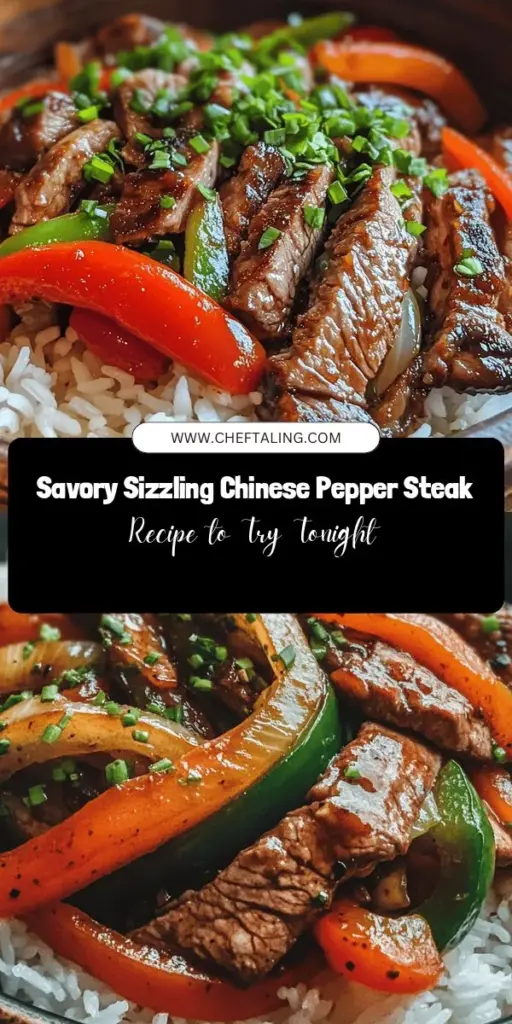 Discover the irresistible flavors of Sizzling Chinese Pepper Steak with Onions, a quick and savory dish that captures the essence of Chinese cuisine. With tender flank steak, colorful bell peppers, and a rich sauce, this meal is perfect for busy families. Learn essential tips for marinating, cooking, and achieving that perfect sizzle! Try it for a delightful weeknight dinner or when entertaining friends. #ChineseCuisine #PepperSteak #QuickRecipes #HealthyEating #HomeCooking #SizzlingSteak