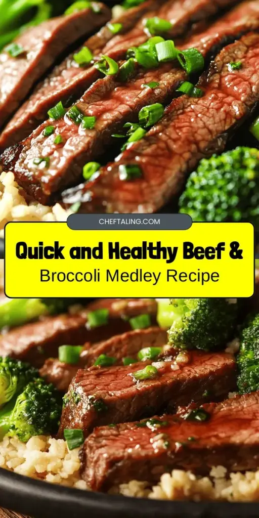 Looking for a delicious and nutritious meal that’s quick to prepare? Try the Wholesome Beef & Broccoli Medley! This colorful dish combines tender beef slices with vibrant broccoli, packed with protein and essential nutrients. Perfect for busy weeknights or family gatherings, it’s both satisfying and healthy. Plus, it's easy to customize with your favorite veggies or protein alternatives. Dive into this flavorful recipe today! #BeefAndBroccoli #HealthyRecipes #QuickMeals #MealPrep #WholesomeEating