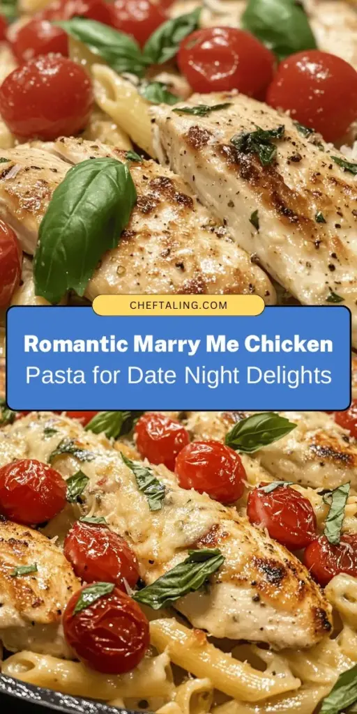 Create a romantic evening with Marry Me Chicken Pasta, a delightful dish that combines tender chicken, a rich cream sauce, and perfectly cooked pasta. This recipe is perfect for special occasions or cozy date nights, sure to impress your loved one! With its flavorful ingredients like garlic, cherry tomatoes, and Parmesan cheese, it’s a meal that tantalizes taste buds and warms hearts. Try it and see if it leads to a proposal! #MarryMeChicken #PastaLover #RomanticDinner #DateNight #Foodie