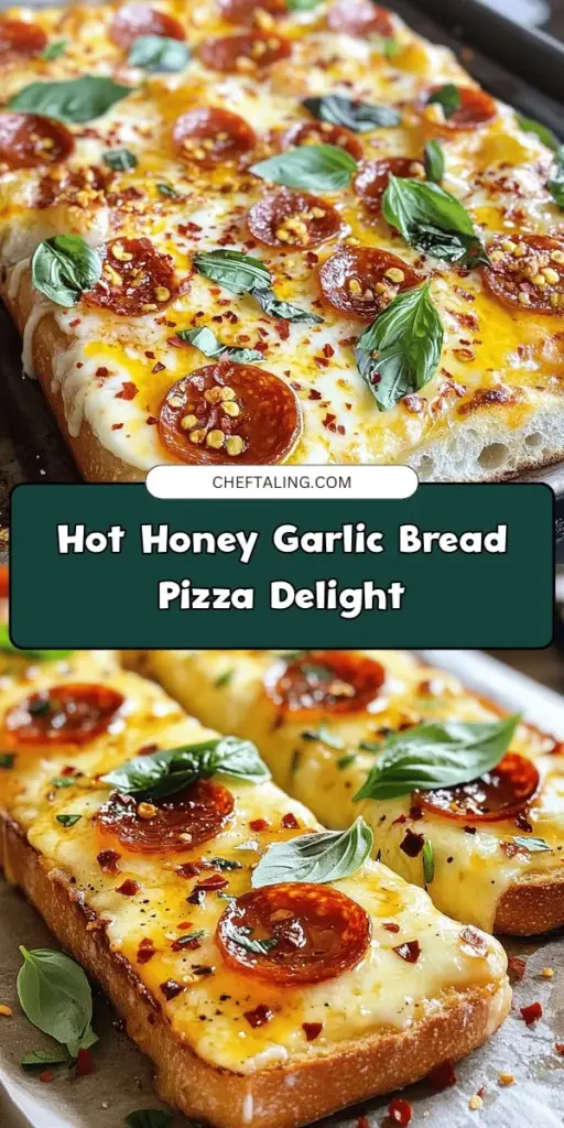 Get ready to elevate your pizza game with this delicious Hot Honey Garlic Bread Pizza recipe! This mouthwatering twist combines the perfect blend of sweet and savory flavors that will have your taste buds dancing. Made with crispy garlic bread topped with gooey cheese and a drizzle of hot honey, it's sure to impress at any gathering. Discover how easy it is to create this unique dish in your own kitchen. Click through to explore the full recipe and bring a little sweetness to your next pizza night! #HotHoneyGarlicBreadPizza #PizzaRecipes #EasyDinners #ComfortFood #FoodieFavorites #HomemadePizza