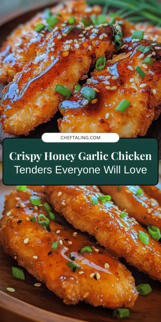 Elevate your dinner with this mouthwatering Honey Garlic Crispy Chicken Tenders recipe! Perfectly crispy on the outside and tender on the inside, these chicken tenders are coated in a delightful honey garlic sauce that balances sweetness and savory flavors. Easy to prepare, they're ideal for weeknight meals or entertaining guests. Dive into this recipe today and impress your family with homemade deliciousness! #ChickenTenders #Homemade #HoneyGarlic #CrispyChicken #FamilyDinner