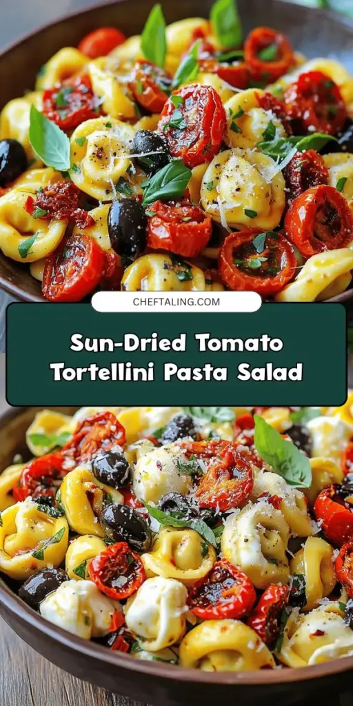 Looking for a delicious and easy dish that everyone will love? This Sun Dried Tomato Tortellini Pasta Salad is just what you need! Packed with flavor and colorful ingredients, it's perfect for picnics, potlucks, or a simple weeknight meal. With its creamy dressing and vibrant sun-dried tomatoes, this pasta salad is a crowd-pleaser that comes together in no time. Dive into the recipe and discover how to make this delightful salad that's both satisfying and refreshing. Click through to explore the full recipe and get ready to impress your family and friends! #SunDriedTomatoTortelliniPastaSalad #PastaSalad #EasyRecipes #DeliciousMeals #FoodLovers