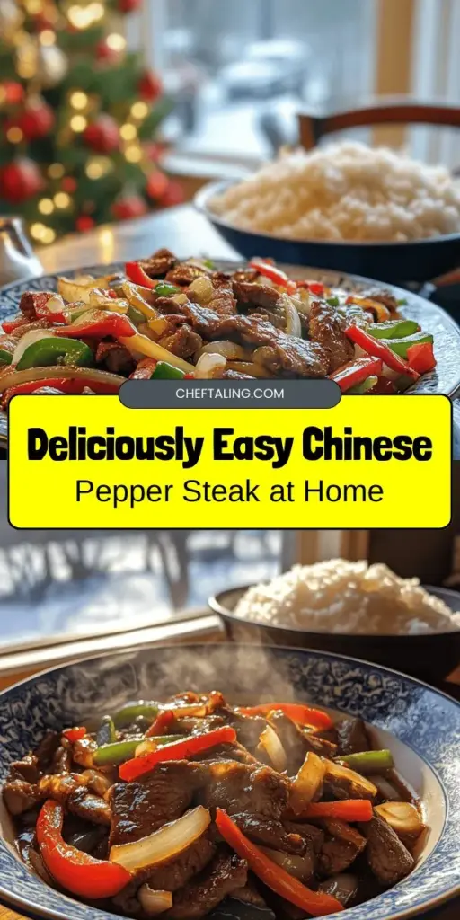 Discover the vibrant flavors of Easy Chinese Pepper Steak with this simple recipe that's perfect for busy home cooks! This classic dish features tender flank steak tossed with colorful bell peppers and onions in a savory, aromatic sauce. With easy-to-follow steps, you'll impress your family and friends in no time! Perfect for serving over rice or noodles, it's a delightful option for any occasion. Try it today! #ChineseFood #PepperSteak #EasyRecipes #HomeCooking #DinnerIdeas #StirFry