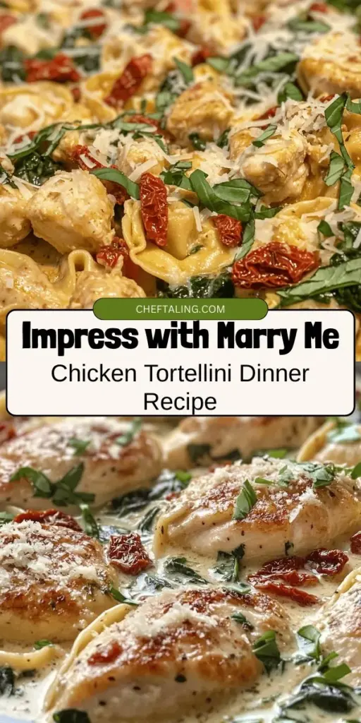 Impress your loved one with Marry Me Chicken Tortellini, a romantic dinner recipe that combines creamy tortellini, tender chicken, and aromatic herbs. Perfect for anniversaries or date nights, this dish not only tantalizes taste buds but also sets the mood for a magical evening. Easy to make yet elegant, it's a culinary experience that creates unforgettable moments together. Give it a try! #DinnerDate #RomanticRecipes #PastaLove #Foodie #HomeCooking #ComfortFood