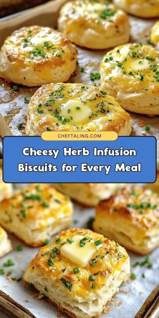 Indulge in the comforting goodness of Cheesy Herb Infusion Biscuits, perfect for any occasion! These flaky delights combine rich cheddar and sharp Parmesan with fresh herbs for a burst of flavor. Easy to make, they work wonderfully with soups, salads, or as a breakfast treat. Elevate your meals with this versatile recipe that brings warmth and hospitality to your table. Get ready to impress your guests! #BiscuitRecipes #CheesyGoodness #HomeBaking #HerbInfusion #ComfortFood