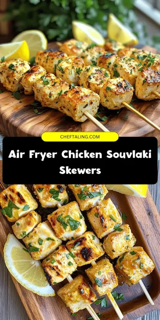 Discover the delicious flavors of Air Fryer Chicken Souvlaki with this easy-to-follow recipe. Perfectly seasoned chicken skewers are cooked to juicy perfection in your air fryer, making this dish both quick and healthy. Ideal for dinner parties or a simple weeknight meal, this recipe will have everyone coming back for seconds. Don't miss out on trying this mouthwatering dish for yourself! Click through to explore the full recipe and elevate your cooking game. #AirFryerChickenSouvlaki #HealthyRecipes #CookingInspiration #EasyMeals #AirFryerRecipes