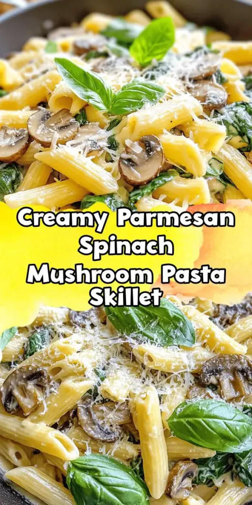 Discover the ultimate comfort food with this easy and delicious Parmesan Spinach Mushroom Pasta Skillet! Perfect for busy weeknights, this one-pan dish combines fresh spinach, hearty mushrooms, and rich Parmesan cheese for a meal that's both simple to prepare and packed with flavor. Whether you're a vegetarian or just looking to incorporate more plant-based meals, this skillet recipe will quickly become a family favorite. Don’t miss out—click through to get the full recipe and make your dinner plans effortlessly delicious! #ParmesanSpinachMushroomPastaSkillet #VegetarianWeeknightDinners #VegetarischeDiners #SpinachMushroomPasta #ParmesanSpinach #PastaSkillet #SpinachMushroom #SandwichBoard #PastaDinners