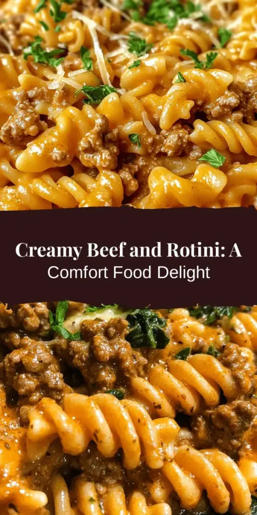 Indulge in the comfort of Creamy Beef and Rotini in Garlic Parmesan Sauce, a dish that combines hearty beef, flavorful rotini, and a rich, creamy sauce for a satisfying meal ready in just 30 minutes! Perfect for busy weeknights, this recipe is both delicious and easy to prepare. Customize it by adding veggies or switching proteins to suit your taste. Discover the joy of comforting home-cooked meals! #ComfortFood #EasyRecipes #PastaLovers #DinnerIdeas #YummyFood