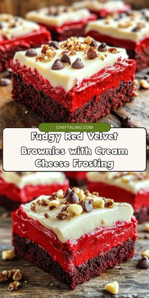 Indulge in the ultimate dessert experience with these fudgy red velvet brownies! This recipe combines the rich flavor of red velvet with the dense, chocolatey goodness of brownies, creating a visual and taste sensation. Perfect for any occasion, these brownies can be topped with cream cheese frosting or served warm with ice cream for an extra delicious treat. Try making these delightful brownies today and impress your friends and family! #RedVelvetBrownies #Baking #Dessert #ChocolateLovers #HomemadeTreats