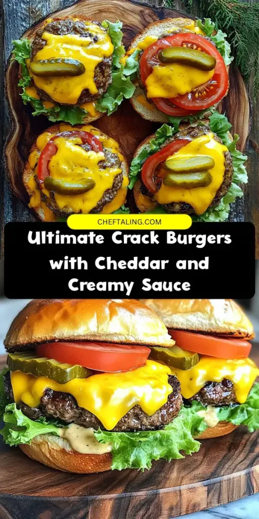 Discover the ultimate indulgence with this mouthwatering Crack Burger recipe! Combining juicy beef patties, sharp cheddar cheese, and a creamy Dijon mayo sauce, these burgers are guaranteed to be an instant hit at any gathering. Perfect for backyard BBQs or cozy weeknight dinners, each bite is a flavorful explosion. Follow our detailed guide to create your own addictive versions at home. Get ready for burger perfection! #CrackBurgers #BurgerRecipes #ComfortFood #Foodie #Grilling