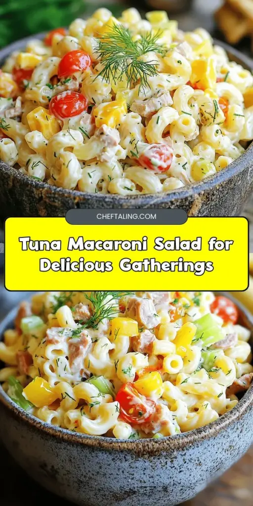 Discover the deliciousness of Tuna Macaroni Salad, a classic dish that blends al dente pasta, hearty tuna, and fresh veggies in a creamy dressing. Perfect for picnics, potlucks, or any family gathering, this versatile salad is both satisfying and nutritious. Learn how to make it with simple ingredients, and customize it to suit your taste. A great way to bring flavor and freshness to your table! #TunaMacaroniSalad #SaladRecipes #EasyCooking #FamilyMeals #HealthyEating #PotluckIdeas