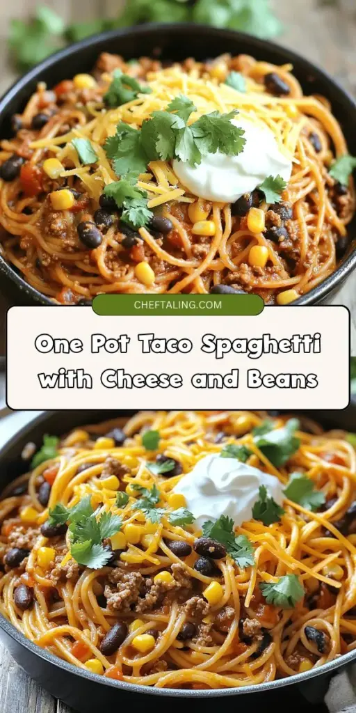 Easy to make and packed with flavor, this One Pot Taco Spaghetti is the ultimate weeknight meal! Enjoy the delicious combination of taco seasonings and spaghetti, all cooked in one pot for minimal cleanup. Perfect for busy families or anyone craving a comforting dish. Discover how to whip up this tasty recipe that's sure to satisfy everyone at the table. Click through to explore the full recipe and make your dinner time hassle-free! #OnePotTacoSpaghetti #QuickMeals #EasyDinners #TacoNight #SpaghettiLovers