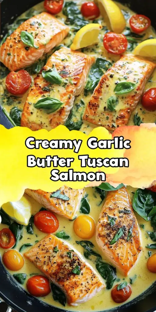 Savor the flavors of the Mediterranean with this Decadent Creamy Garlic Butter Tuscan Salmon recipe! This dish combines succulent salmon with a rich creamy sauce, sun-dried tomatoes, and aromatic garlic, creating a mouthwatering meal that's perfect for any occasion. It's easy to make, and you only need one dish for a hassle-free dinner! Discover how to impress your family and friends with this delicious recipe that’s sure to become a family favorite. Click through for the full recipe and elevate your meal times! #SalmonCreamSauceRecipes #TuscanSalmonWithSundriedTomatoes #OneDishSalmonDinner #BestSalmonDinnerRecipes #SalmonInWhiteSauceCream #CreamyGarlicButterTuscanSalmon #CreamyFishSauceRecipes #SalmonSundayDinnerIdeas #SalmonWithWhiteWineSauce