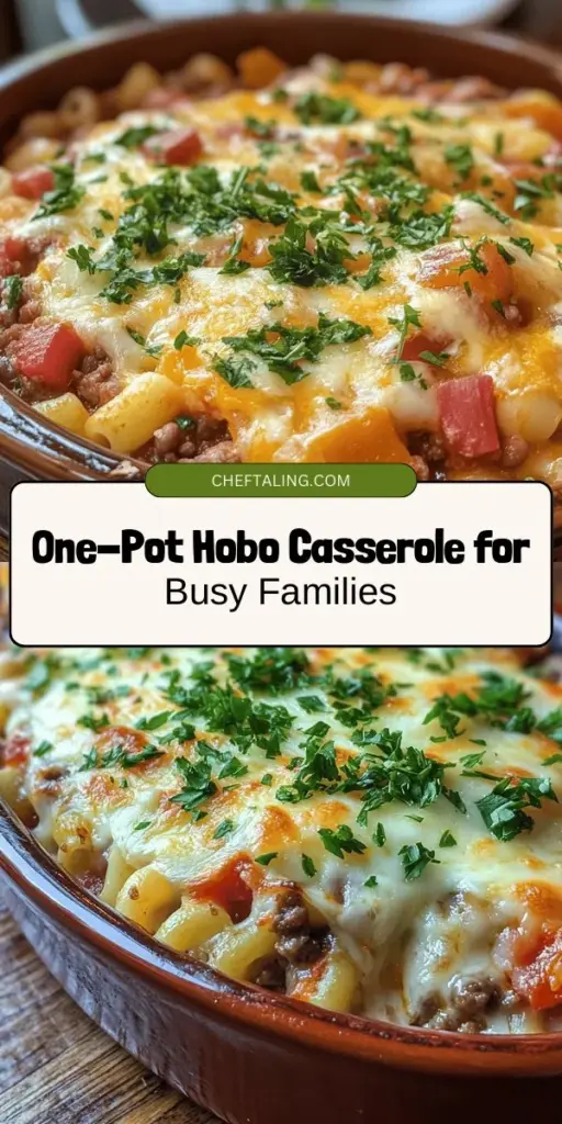 Discover the ultimate comfort food with Hobo Casserole Delight, a hearty one-pot meal perfect for busy families. This easy-to-make dish combines ground beef, vibrant veggies, creamy cheese, and savory seasonings for a satisfying dinner that requires minimal cleanup. Ideal for weeknight meals, it’s delicious as leftovers too! Bring your loved ones together around the table with this comforting recipe. #Casserole #OnePotMeal #FamilyDinner #EasyRecipes #ComfortFood #HoboCasserole #WeeknightDinner