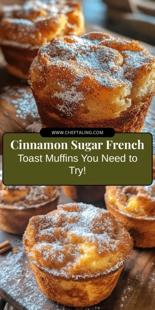 Discover the sweetness of breakfast with these Cinnamon Sugar French Toast Muffins! This bite-sized twist on the classic French toast combines soft, custardy bread with a crunchy cinnamon sugar topping, making them perfect for breakfast, brunch, or a sweet snack. Easy to make and fun to share, these muffins evoke nostalgia while fitting seamlessly into your busy mornings. Get the full recipe and enjoy a delightful start to your day! #BreakfastMuffins #FrenchToast #BakingAtHome #CinnamonSugar #BrunchIdeas