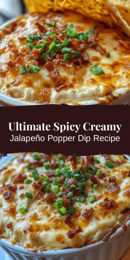 Spice up your next gathering with this irresistible Spicy Creamy Jalapeño Popper Dip! A delicious blend of cream cheese, cheddar, and fresh jalapeños creates a crowd-pleasing appetizer that's perfect for any occasion. Serve it warm with crispy tortilla chips, crackers, or veggie sticks, and watch everyone dive in for seconds. Easy to prepare, this dip will bring friends and family together over its creamy, spicy goodness. #JalapenoPopperDip #PartyAppetizer #Foodie #Yummy #DippingSauce #ComfortFood