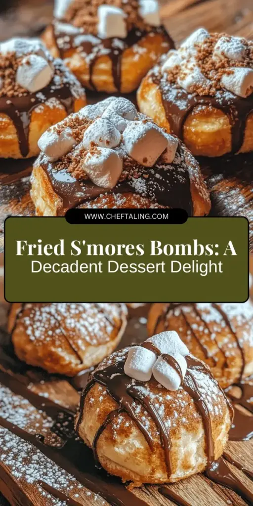 Craving a unique dessert that brings nostalgia and indulgence together? Try making Fried S'mores Bombs! These golden delights are filled with gooey marshmallows, rich chocolate, and crunchy graham crackers, all wrapped in flaky crescent dough. Perfect for gatherings or cozy family nights, they’re sure to impress! Check out our step-by-step guide to create this delicious treat and elevate your dessert game. #S'moresBombs #DessertIdeas #FriedSweets #CampfireTreats #RecipeInspo