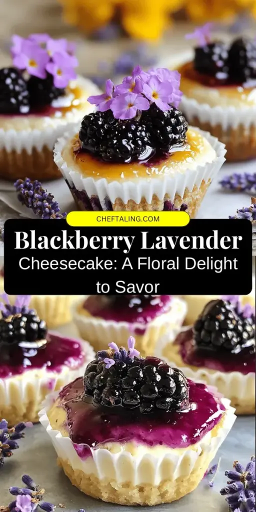 Indulge your senses with a delightful Blackberry Lavender Cheesecake that beautifully combines the tart sweetness of ripe blackberries with the elegant floral notes of culinary lavender. This unique dessert is perfect for any occasion, from festive gatherings to cozy family dinners. Impress your guests with this visually stunning and delicious treat. Try it for a taste experience that’s both harmonious and exquisite! #Cheesecake #Dessert #Baking #BlackberryLavender #Foodie #BakingJoy