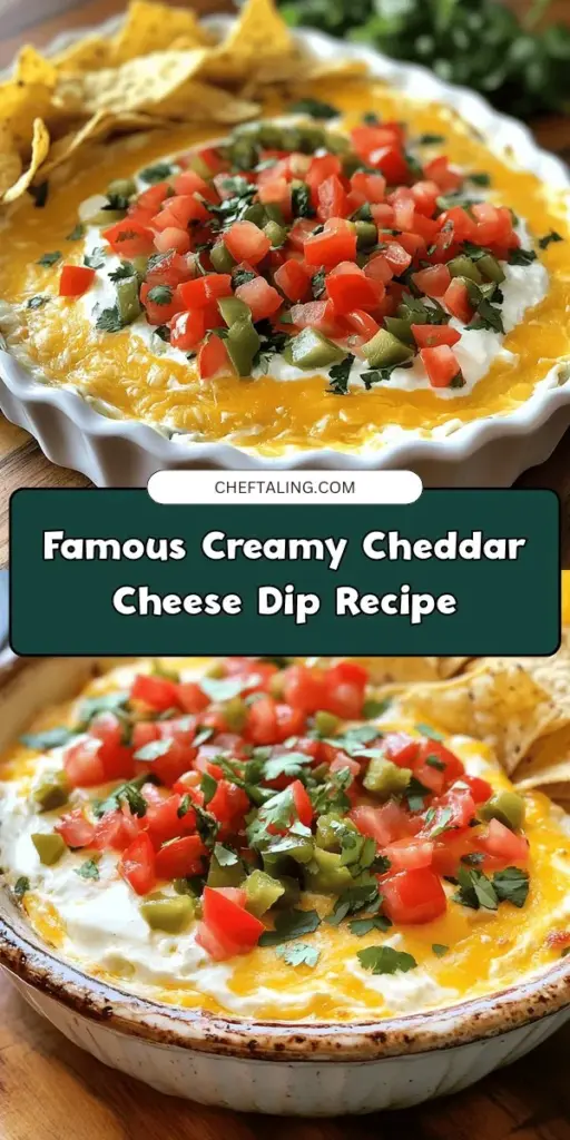 Discover the cheese dip that will make you the star of your next gathering! This creamy and savory dip combines sharp cheddar, cream cheese, fresh tomatoes, and green chilies for a mouthwatering experience. Perfect for parties or cozy nights in, it's easy to make and customize to your taste. Pair it with tortilla chips, fresh veggies, or crusty bread for a satisfying snack. Get ready to impress with this irresistible recipe! #CheeseDip #PartyFood #ComfortFood #DeliciousSnacks #YummyRecipes #GatheringFood