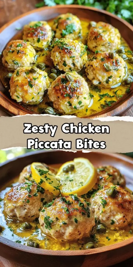 Elevate your dinner game with Zesty Chicken Piccata Meatballs! This modern take on a classic dish boasts vibrant flavors and a fun twist, combining tender chicken with a zesty lemon-butter sauce, capers, and fresh herbs. Perfect for any occasion—served as an appetizer, hearty dinner, or even in a sandwich. Dive into this recipe for a deliciously healthy meal that will impress family and friends alike! #ChickenMeatballs #Piccata #ComfortFood #HealthyEating #DinnerIdeas