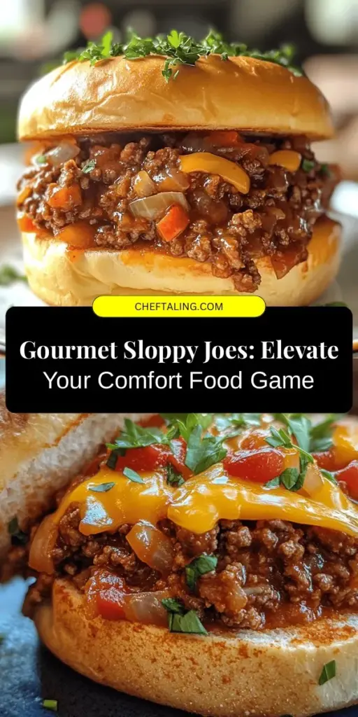 Transform your dinner with The Ultimate Gourmet Sloppy Joe! This elevated version of the classic comfort food combines rich, savory flavors with fresh ingredients like artisanal cheeses and vibrant herbs. Quick to prepare and perfect for family weeknights or gatherings, this delicious and adaptable dish encourages creativity. Say goodbye to ordinary Joes and savor a culinary twist that brings everyone together! #SloppyJoe #ComfortFood #GourmetCooking #FamilyDinners #DeliciousEats