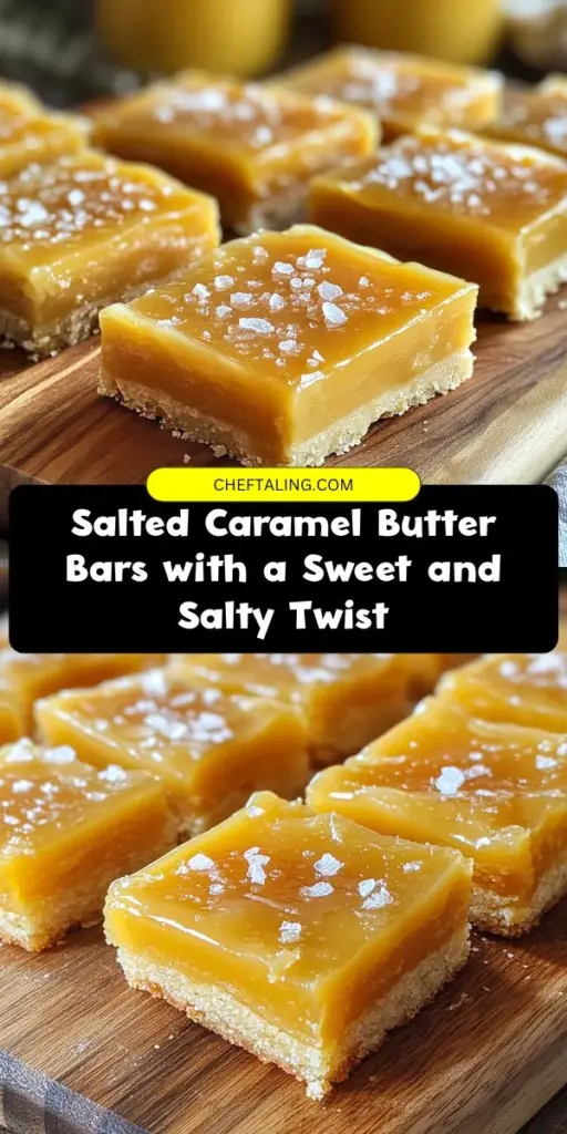 Indulge in the perfect blend of sweet and salty with these Salted Caramel Butter Bars! This delightful treat features a buttery base topped with rich, gooey salted caramel, creating a mouthwatering flavor experience. Ideal for gatherings or personal cravings, this recipe is easy to follow and sure to impress your friends and family. Bake your way to a delicious adventure today! #SaltedCaramel #Dessert #Baking #SweetAndSalty #Indulgence #RecipeIdeas #TreatYourself #Foodie