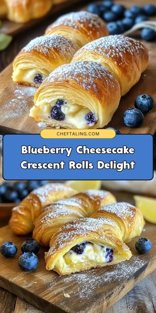 Indulge in the perfect mash-up of flavors with Blueberry Cheesecake Crescent Rolls! This easy recipe combines the creamy richness of cheesecake and the buttery flakiness of crescent dough for a dessert that's both delightful and simple to make. Perfect for any occasion, these rolls are filled with a luscious cream cheese and blueberry mixture that will impress your family and friends. Get ready to bake your new favorite treat! #Dessert #Baking #BlueberryCheesecake #CrescentRolls #YummyRecipes #EasyBaking #SweetTreats