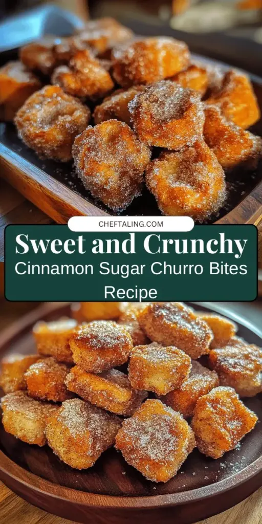 Indulge in the delightful world of Cinnamon Sugar Churro Bites! These bite-sized treats combine the crispy exterior and soft, airy interior of traditional churros, making them perfect for sharing at parties or enjoying at home. With a few simple ingredients, you can whip up this sweet sensation that’s dusted in cinnamon sugar and ready for dipping in your favorite sauces. Discover the joy of homemade churros! #ChurroBites #CinnamonSugar #SweetTreats #DessertRecipes #BakingJoy #DIYDesserts #FoodieFun