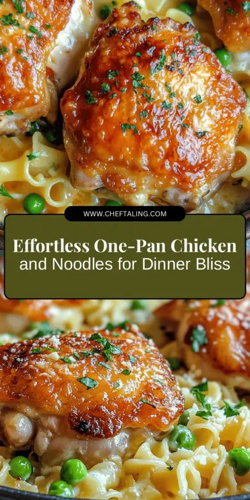 Discover the ultimate comfort food with One-Pan Chicken with Buttered Noodles! This easy and delicious recipe combines tender chicken and egg noodles bathed in a rich buttery garlic sauce, making it perfect for busy weeknights or relaxed weekends. With minimal cleanup and endless customization options, it's a guaranteed crowd-pleaser. Try it out and bring your family back to the dinner table! #OnePanMeal #ChickenNoodles #EasyRecipes #ComfortFood #FamilyDinner