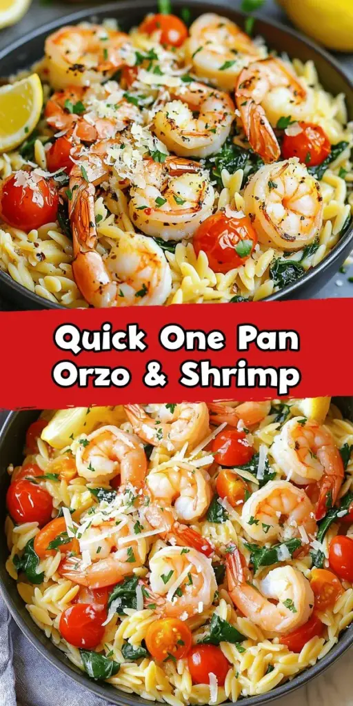 Discover the joy of cooking with this One Pan Parmesan Orzo with Shrimp! Perfect for busy weeknights, this quick and delicious recipe combines tender orzo pasta, succulent shrimp, and vibrant veggies all in one pan for minimal cleanup. Packed with flavor and nutrition, it's an impressive dish for family dinners or guests. Dive into this creamy delight and enjoy a satisfying meal any night of the week! #OnePanMeal #ShrimpRecipe #QuickDinner #ParmesanOrzo #HealthyEating #EasyRecipes #WeeknightDinner